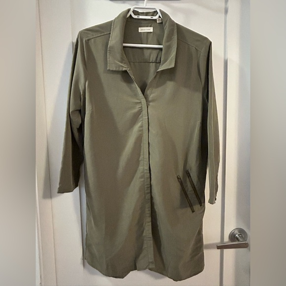 SILENCE + NOISE Women’s 3/4 Sleeve Olive Green Tunic Top - Picture 1 of 4